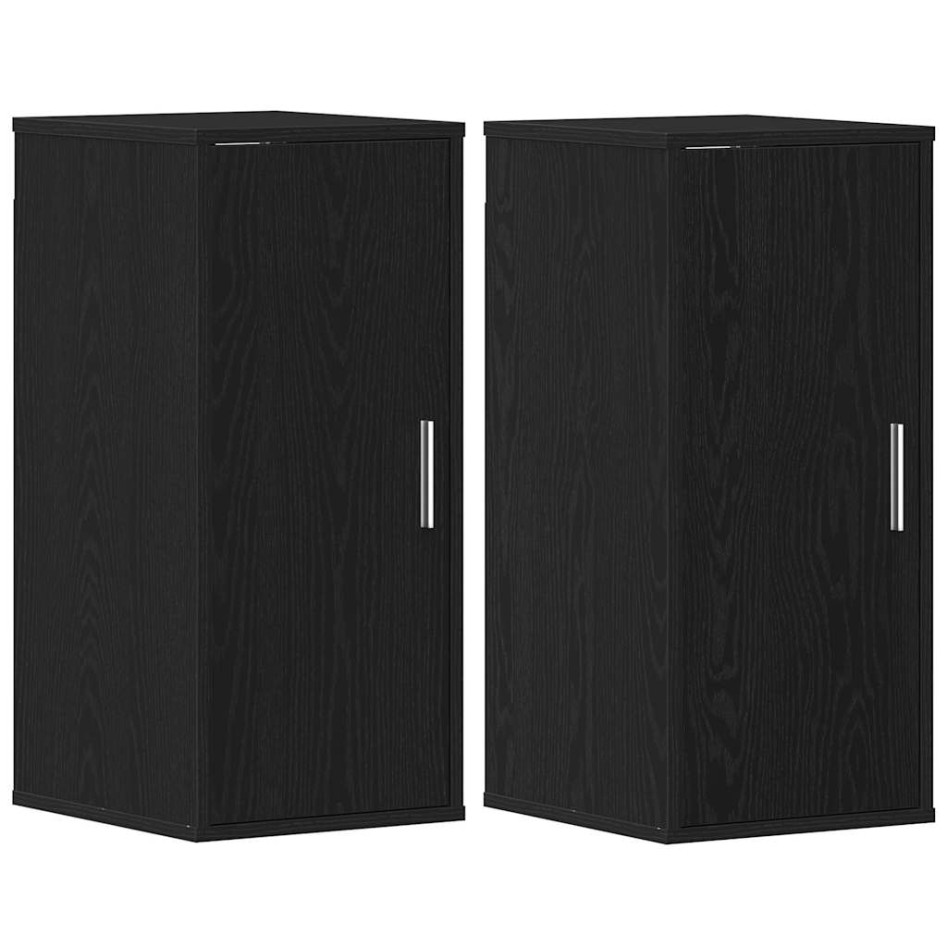 Zapateros 2 uds roble negro 32x35x70 cm madera de