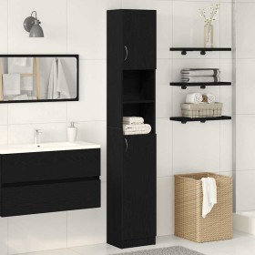 Mueble de baño de madera de roble negro 32x25,5x190