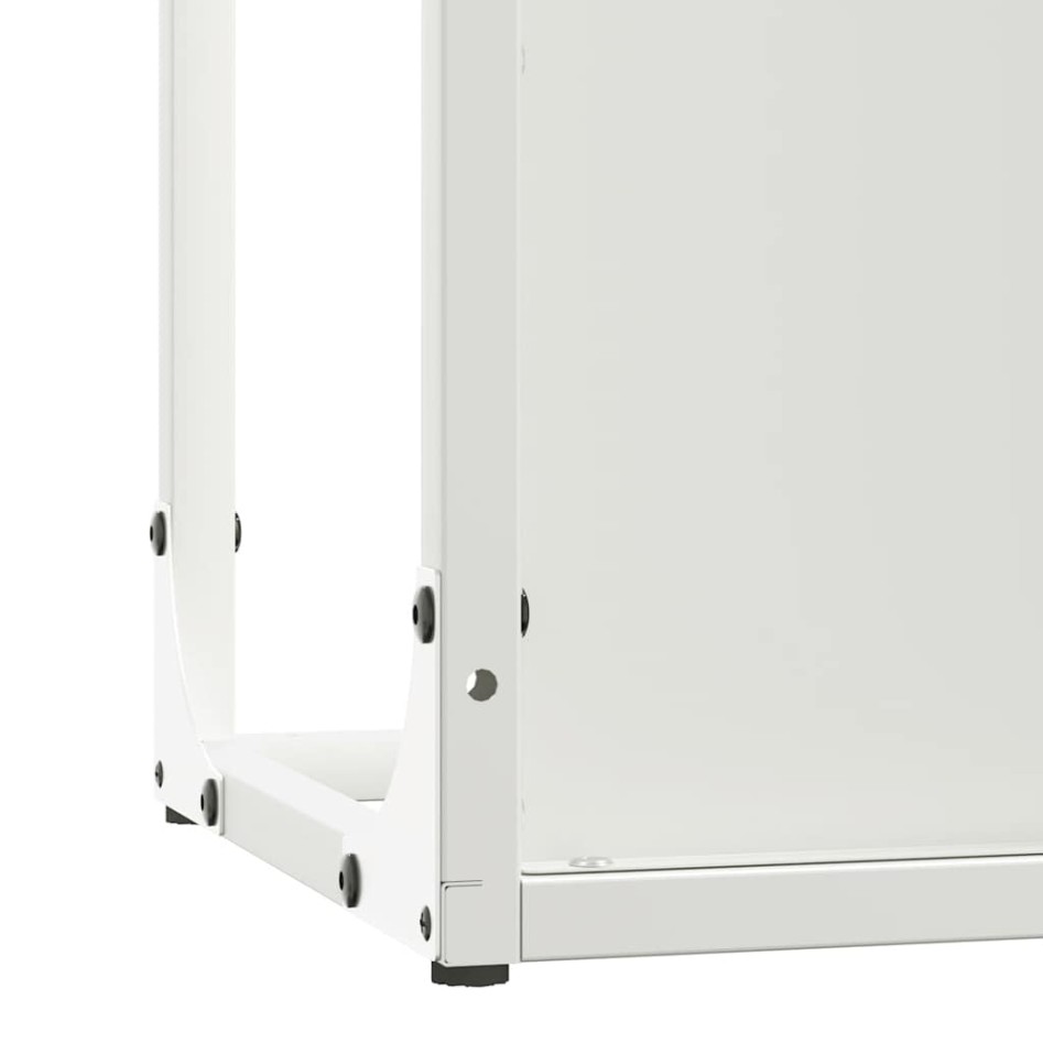 Leñero blanco 25x25x100 cm Acero laminado en