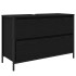 Mueble de baño con lavabo y cajones roble negro 90x34,5x60