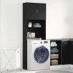 Mueble para lavadora de madera de roble negro 64x24x190 cm