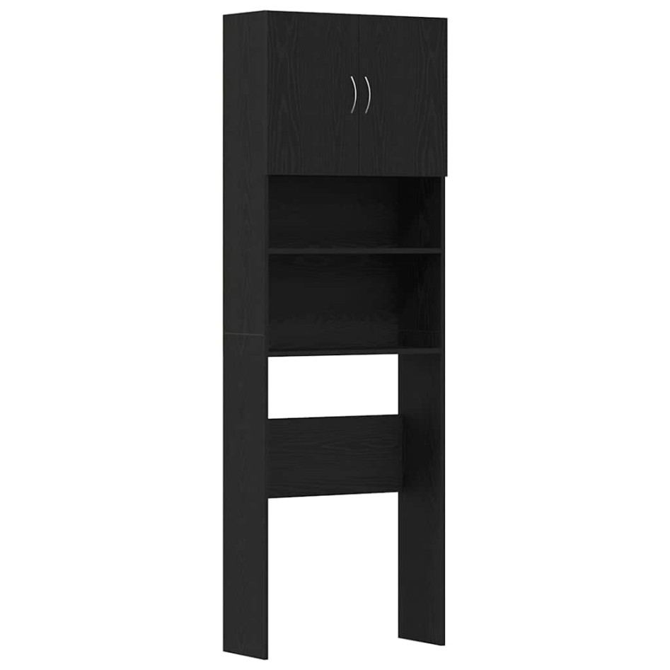Mueble para lavadora de madera de roble negro 64x24x190