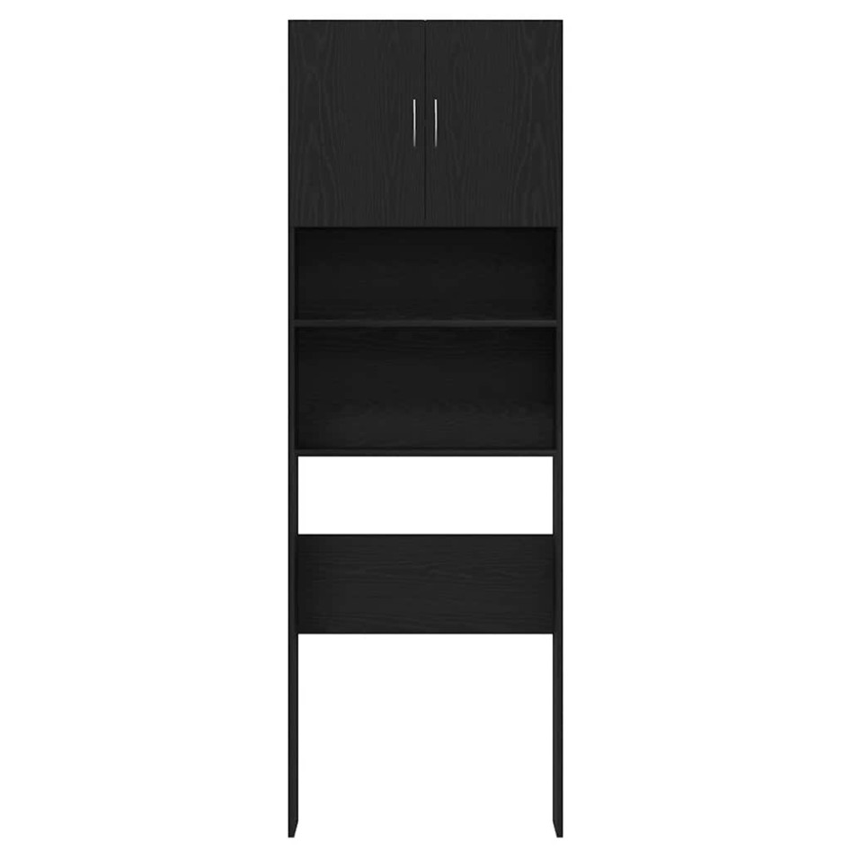 Mueble para lavadora de madera de roble negro 64x24x190