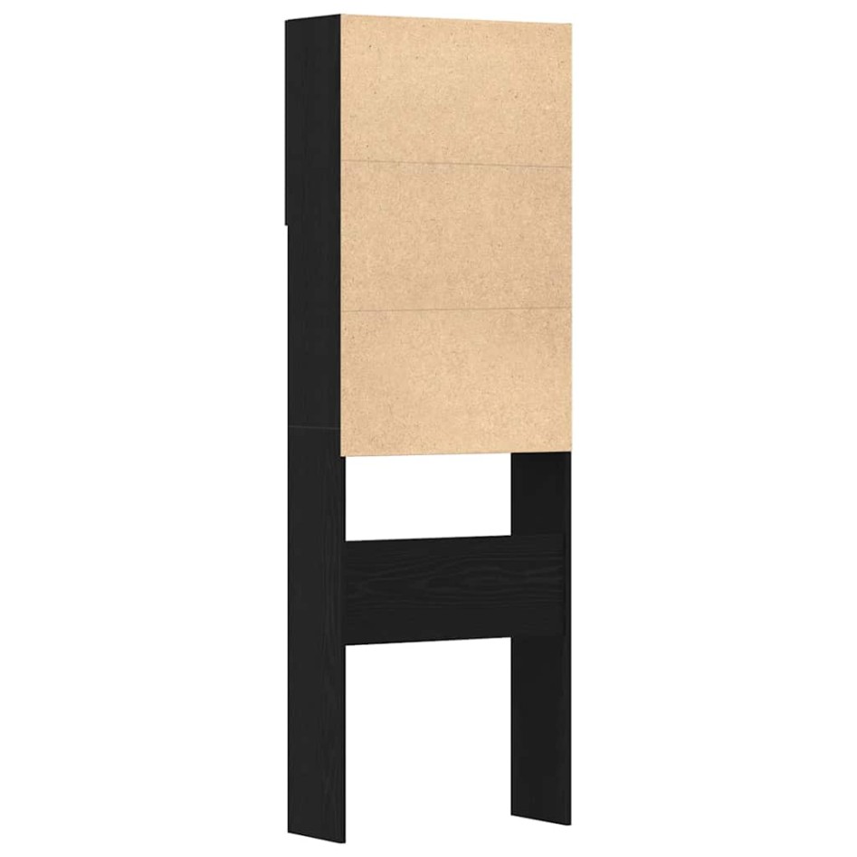 Mueble para lavadora de madera de roble negro 64x24x190