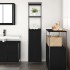 Mueble de baño con estantes roble negro 36x35x165