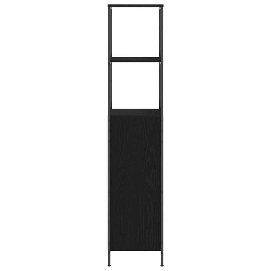 Mueble de baño con estantes roble negro 36x35x165