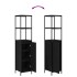 Mueble de baño con estantes roble negro 36x35x165