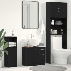 Mueble para lavabo de roble negro 63x30x54