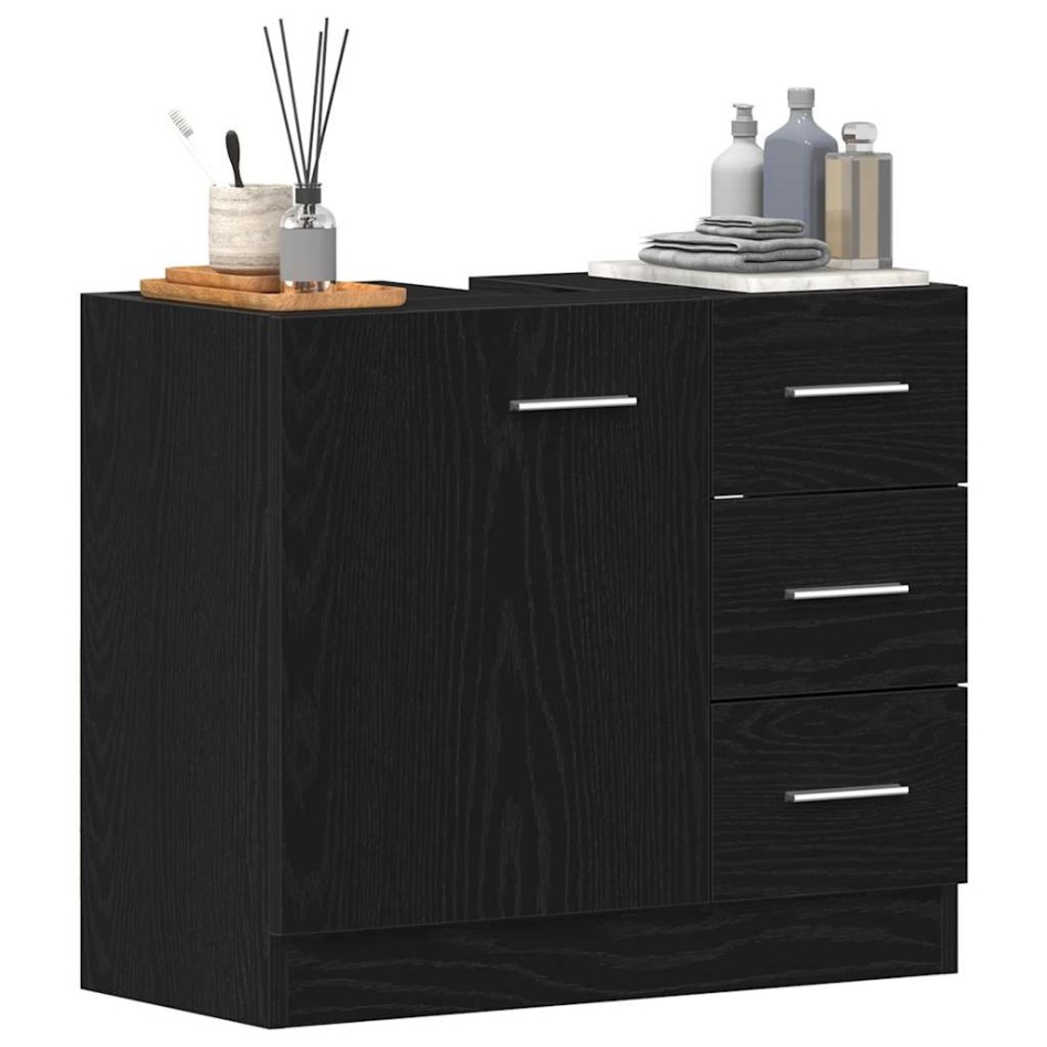 Mueble para lavabo de roble negro 63x30x54