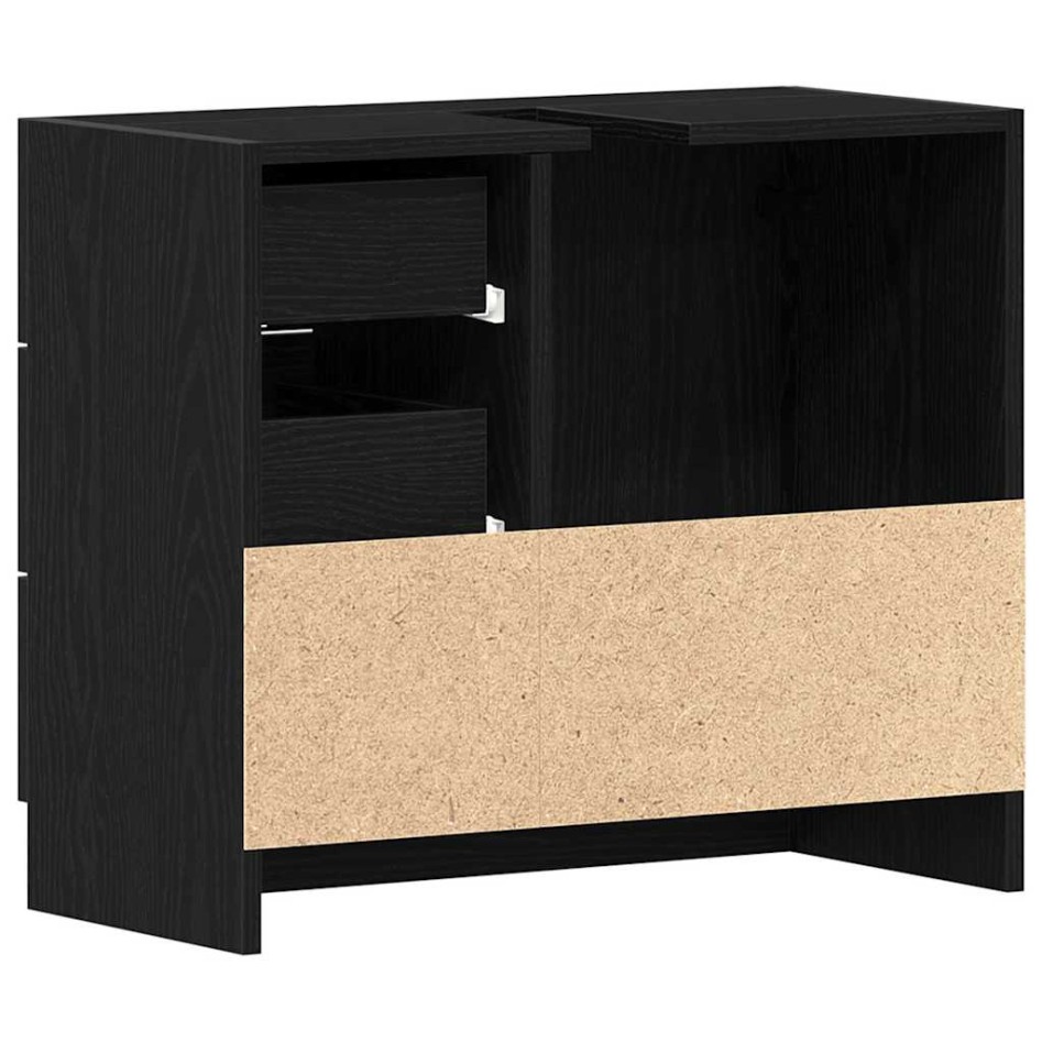 Mueble para lavabo de roble negro 63x30x54