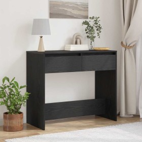 Mesa consola roble negro 89x41x76,5 cm madera de