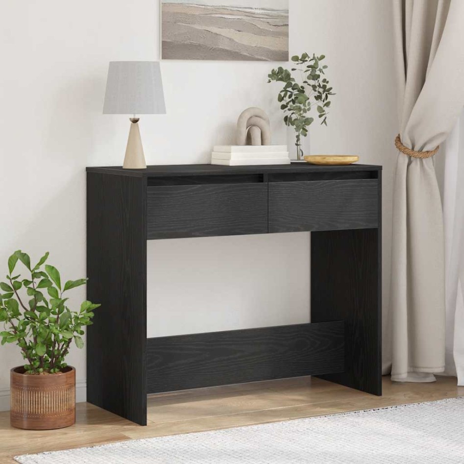 Mesa consola roble negro 89x41x76,5 cm madera de