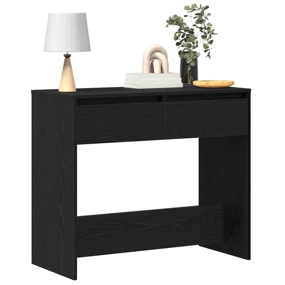 Mesa consola roble negro 89x41x76,5 cm madera de