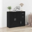 Aparador roble negro 91x29,5x75 cm madera de ingeniería