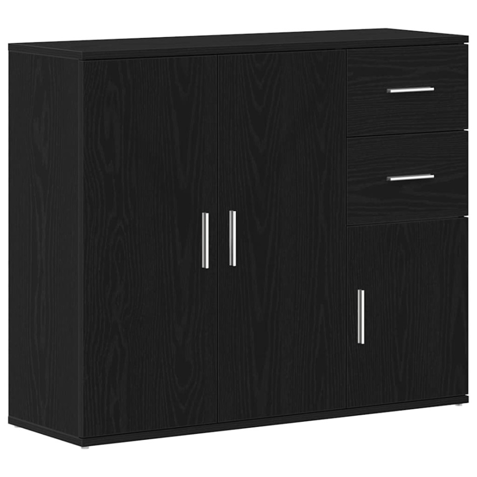 Aparador roble negro 91x29,5x75 cm madera de