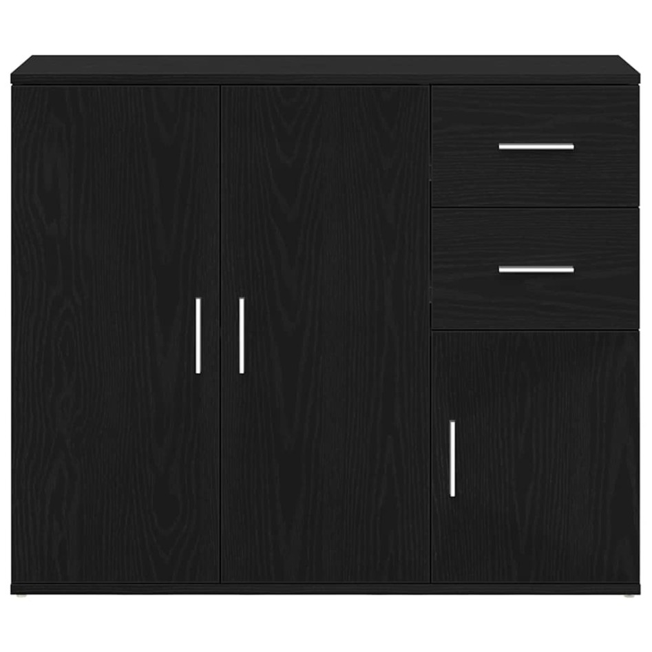 Aparador roble negro 91x29,5x75 cm madera de
