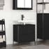 Mueble de baño con lavabo y cajones roble negro 60x34,5x60