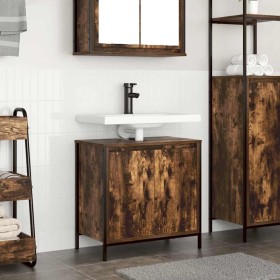 Mueble de baño con lavabo roble ahumado 60x34,5x60