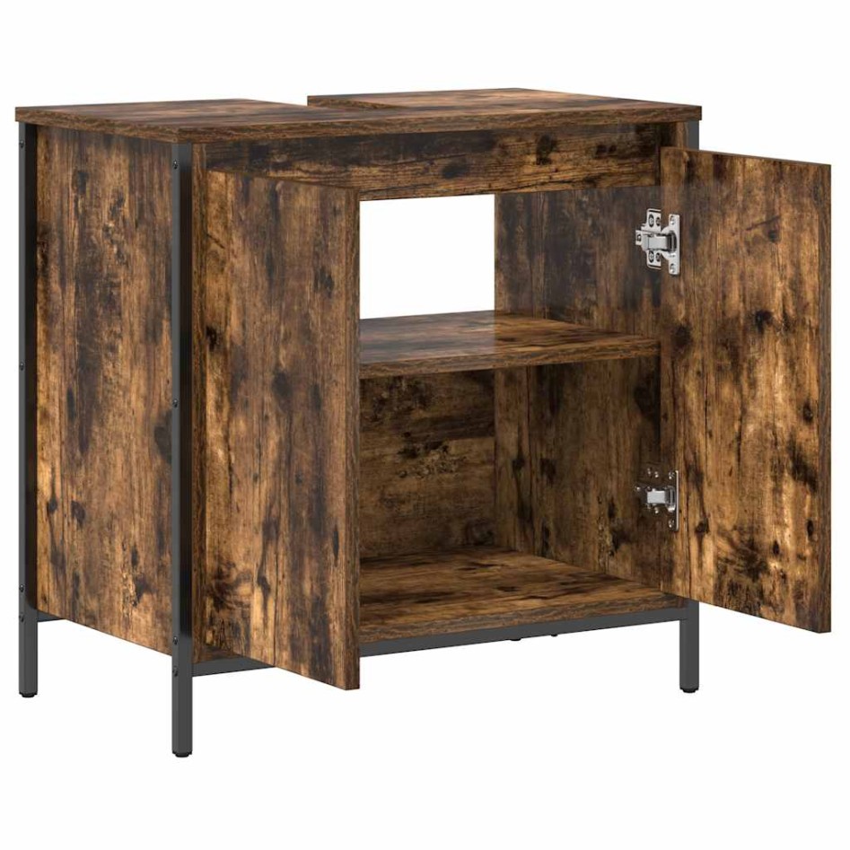 Mueble de baño con lavabo roble ahumado 60x34,5x60