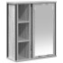 Mueble de baño de pared con espejo gris Sonoma 50x21x60