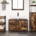 Mueble de lavabo con cajones roble ahumado 90x34,5x60