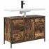 Mueble de lavabo con cajones roble ahumado 90x34,5x60