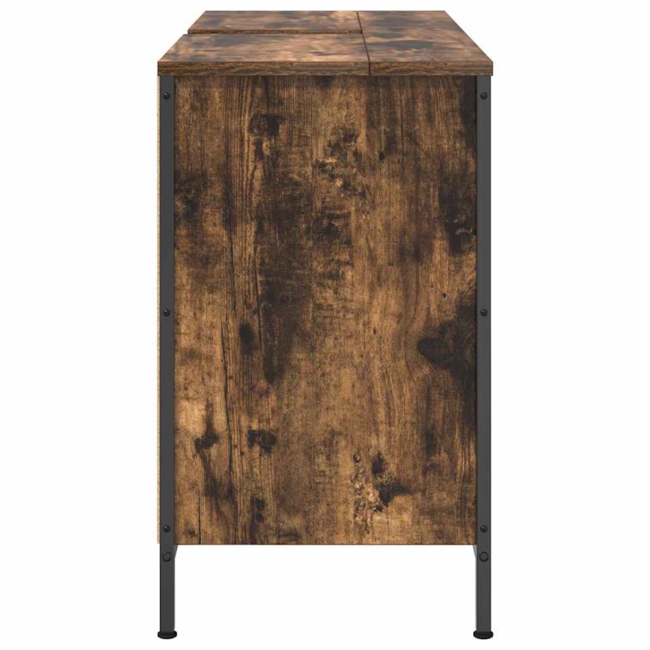 Mueble de lavabo con cajones roble ahumado 90x34,5x60