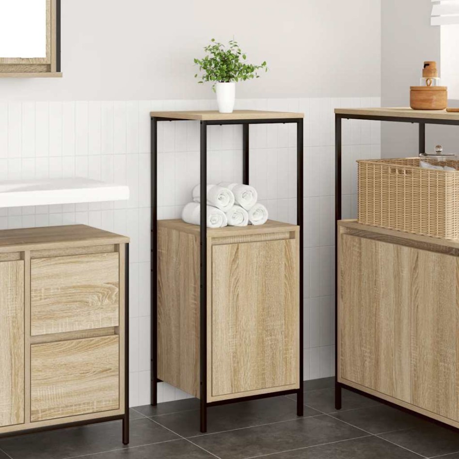 Mueble de baño con estantes roble Sonoma 36x35x95