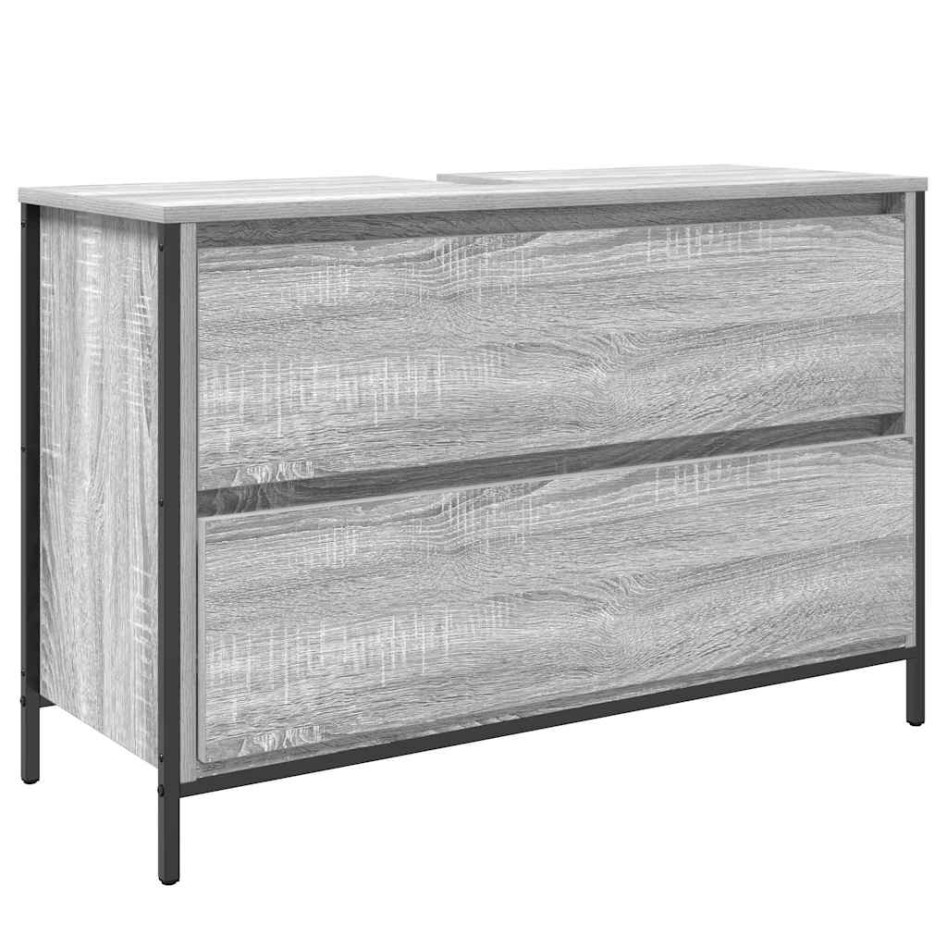 Mueble de baño con lavabo y cajones gris Sonoma 90x34,5x60