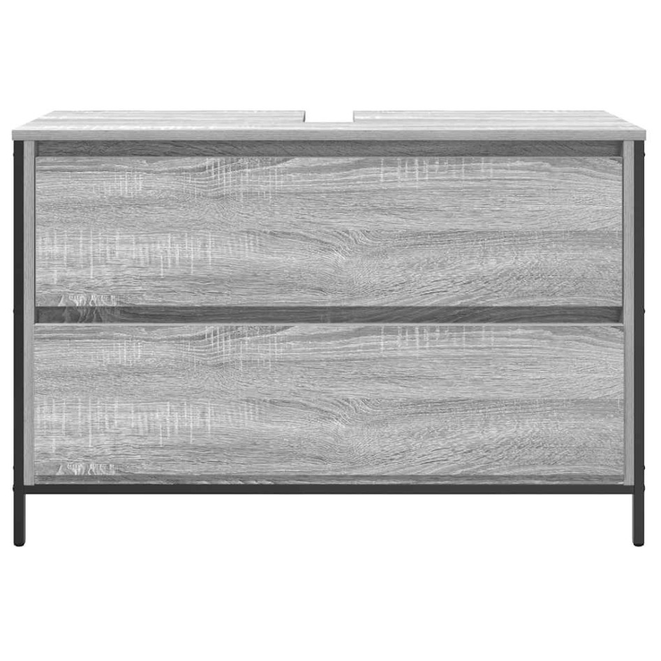 Mueble de baño con lavabo y cajones gris Sonoma 90x34,5x60