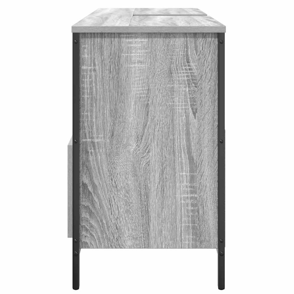 Mueble de baño con lavabo y cajones gris Sonoma 90x34,5x60