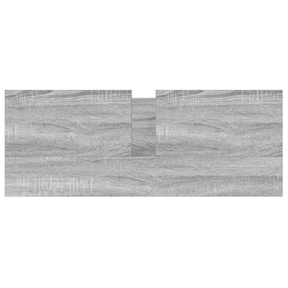 Mueble de baño con lavabo y cajones gris Sonoma 90x34,5x60