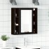 Armario de baño con espejo de madera de roble negro 60x16x60