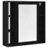 Armario de baño con espejo de madera de roble negro 60x16x60