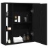 Armario de baño con espejo de madera de roble negro 60x16x60