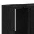 Armario de baño con espejo de madera de roble negro 60x16x60
