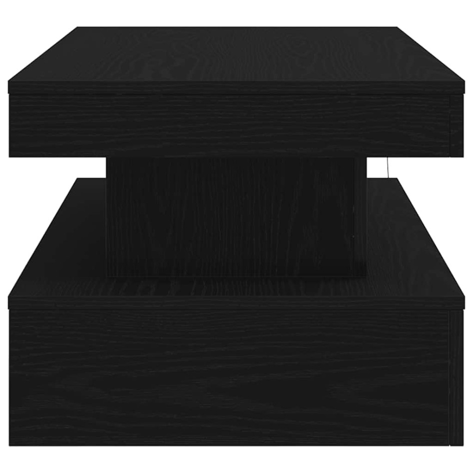 Mesa de centro con luces LED roble negro 90x50x40