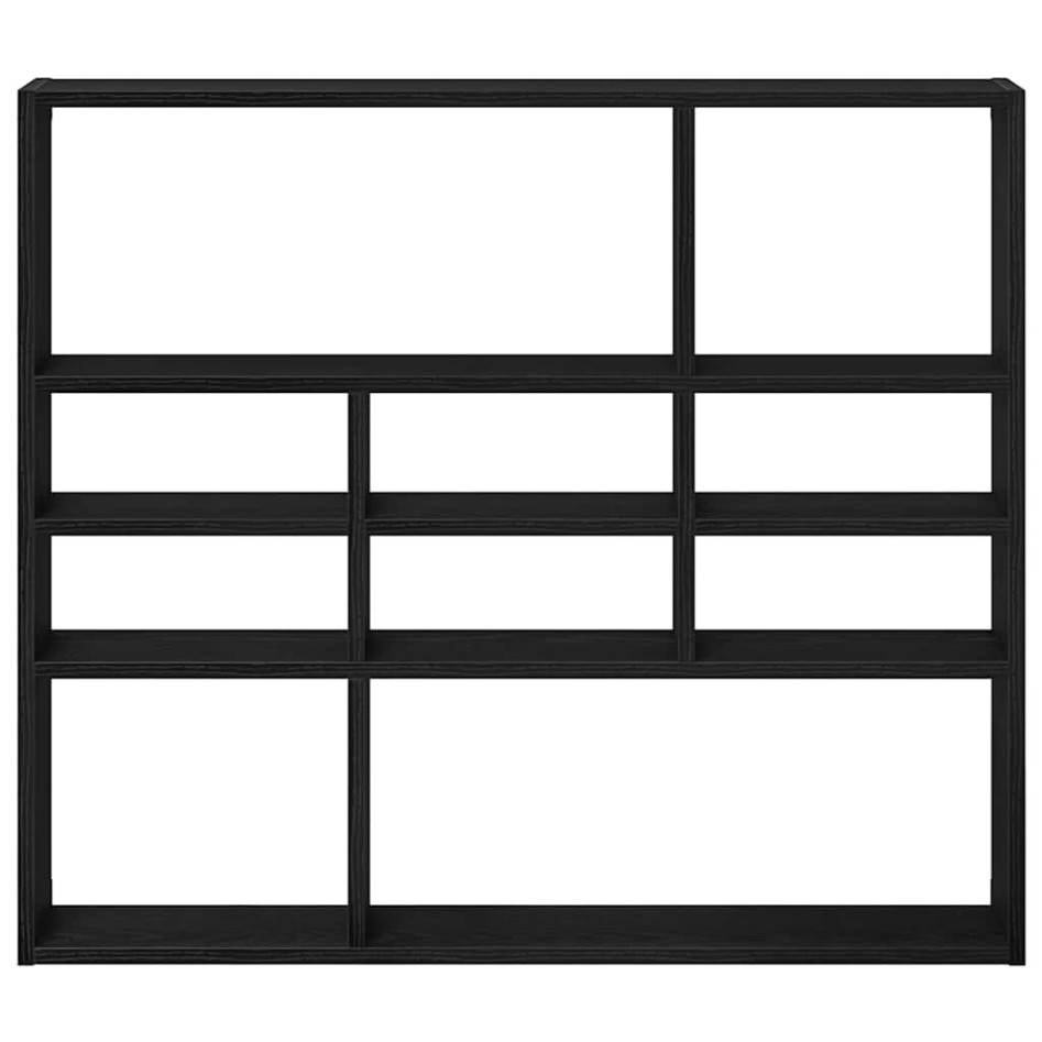 Estante de pared roble negro 90x16x78 cm madera de