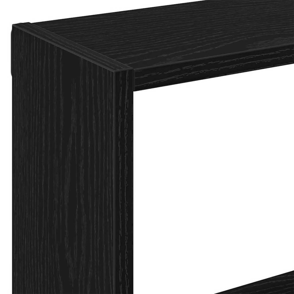 Estante de pared roble negro 90x16x78 cm madera de