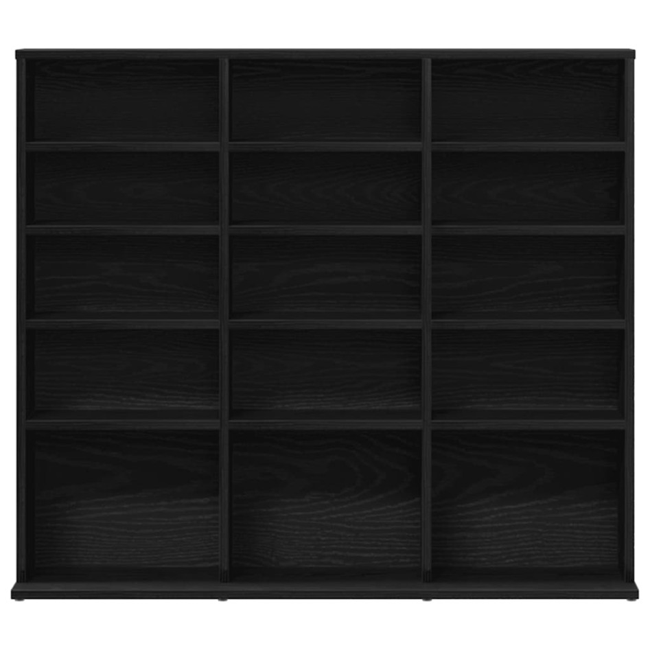 Mueble para CD roble negro 100,5x23x89,5 cm madera