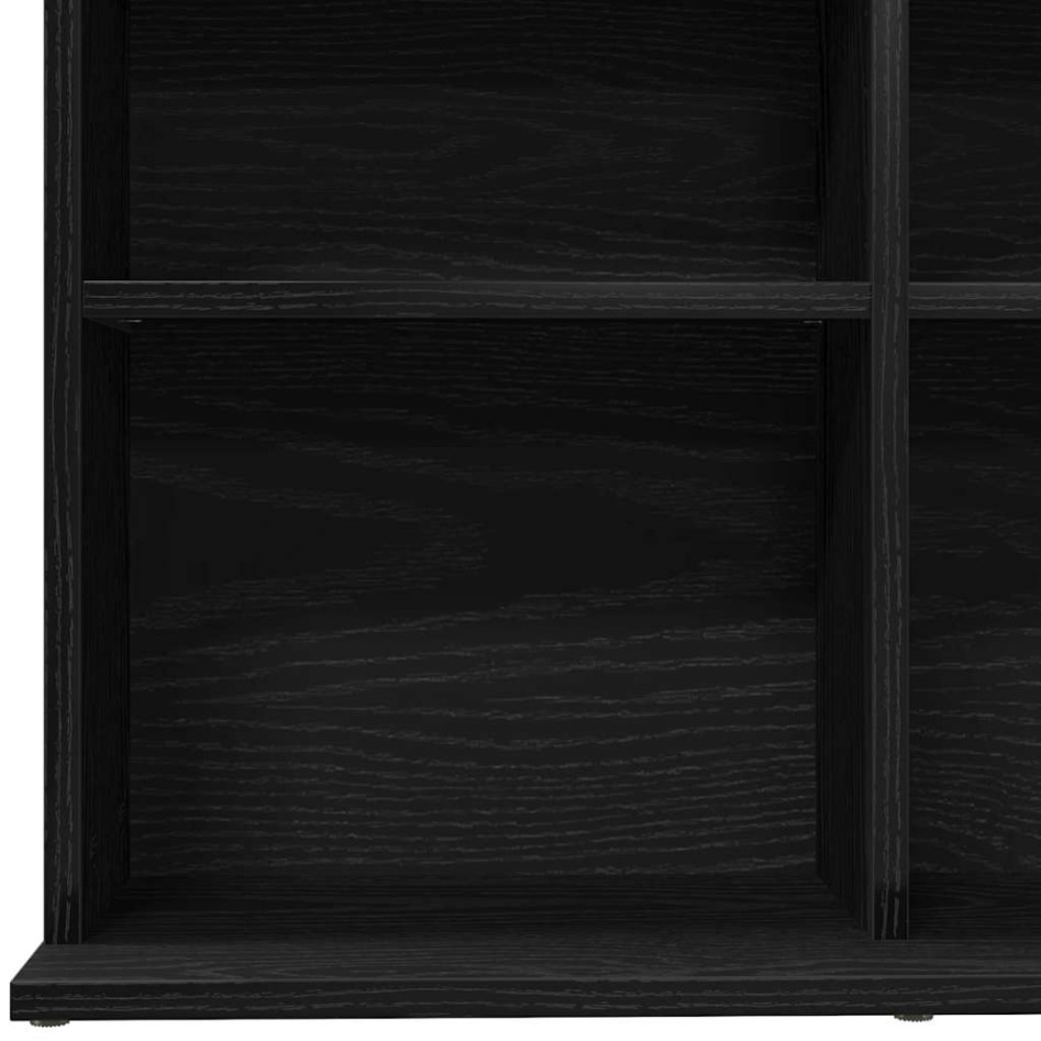 Mueble para CD roble negro 100,5x23x89,5 cm madera