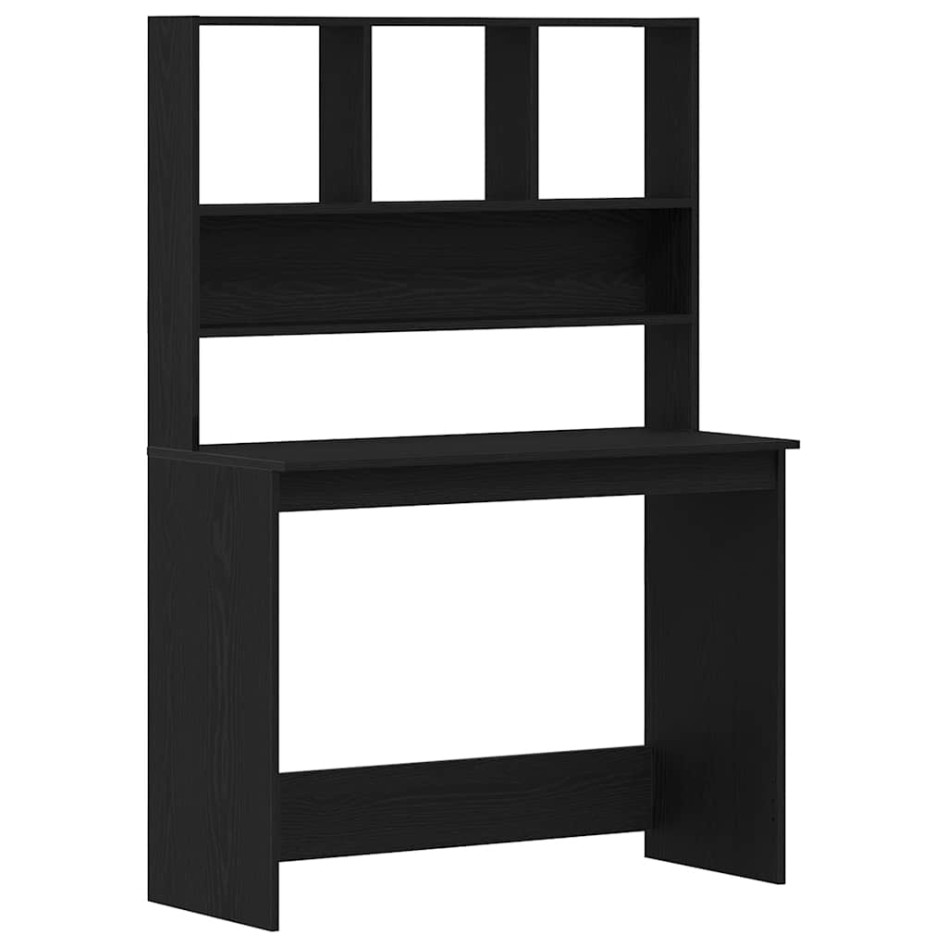 Escritorio con estantes contrachapada roble negro