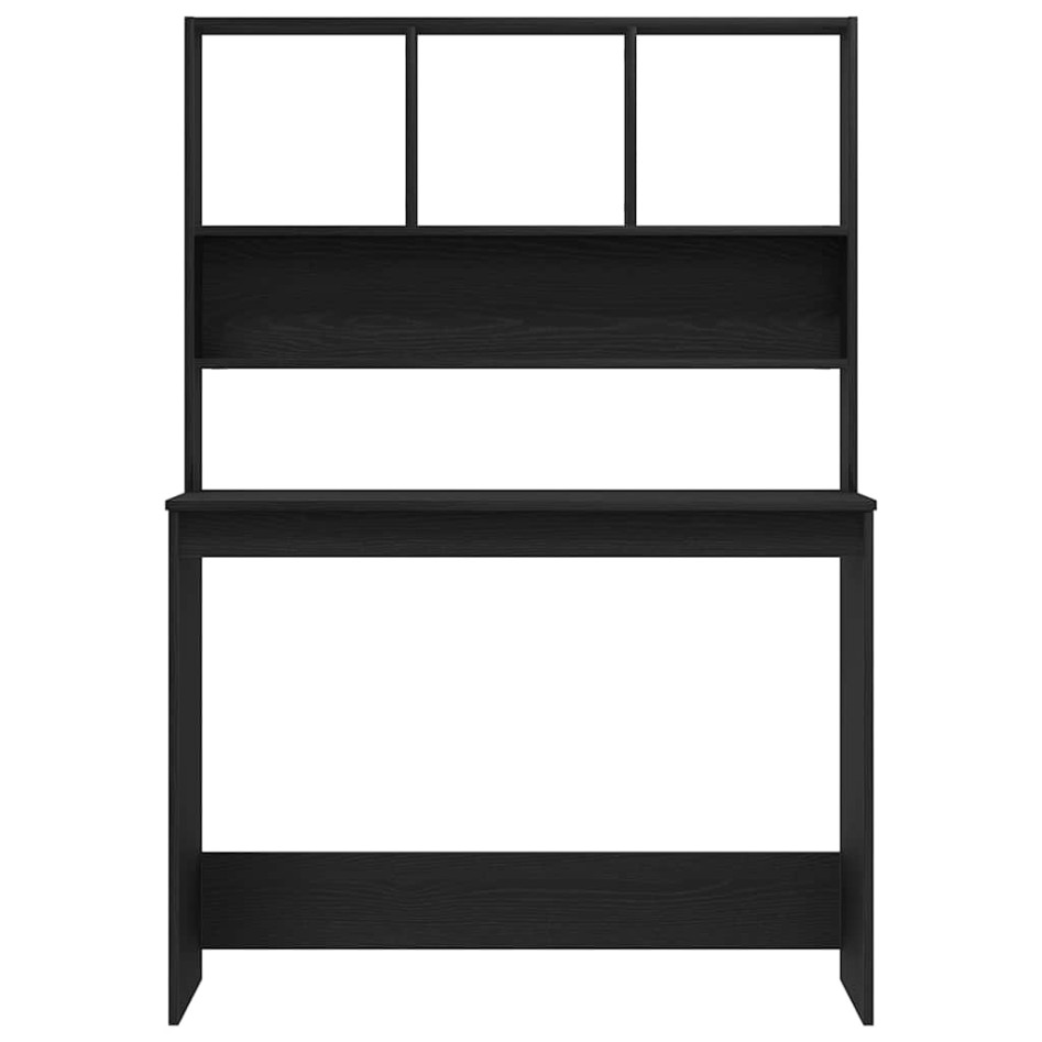 Escritorio con estantes contrachapada roble negro