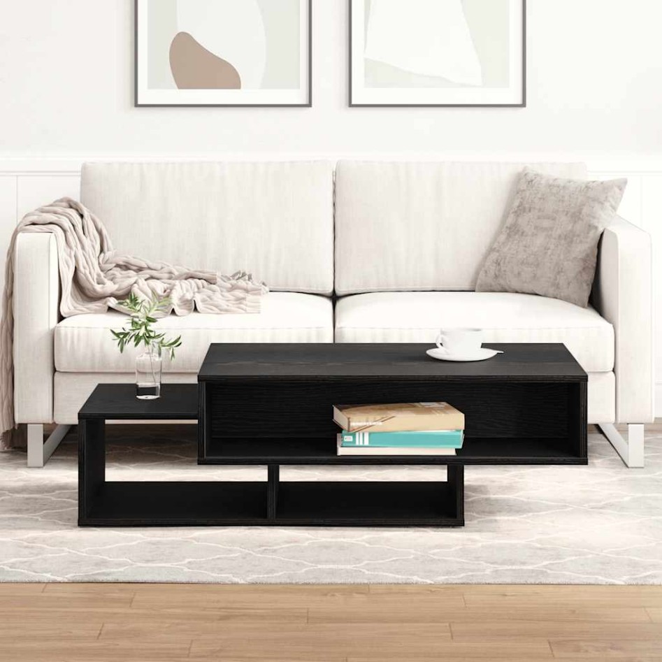 Mesa de centro de madera de roble negro 105x55x32