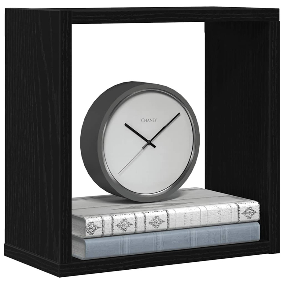 Estantes cúbicos de pared  6 uds roble negro 30x15x30