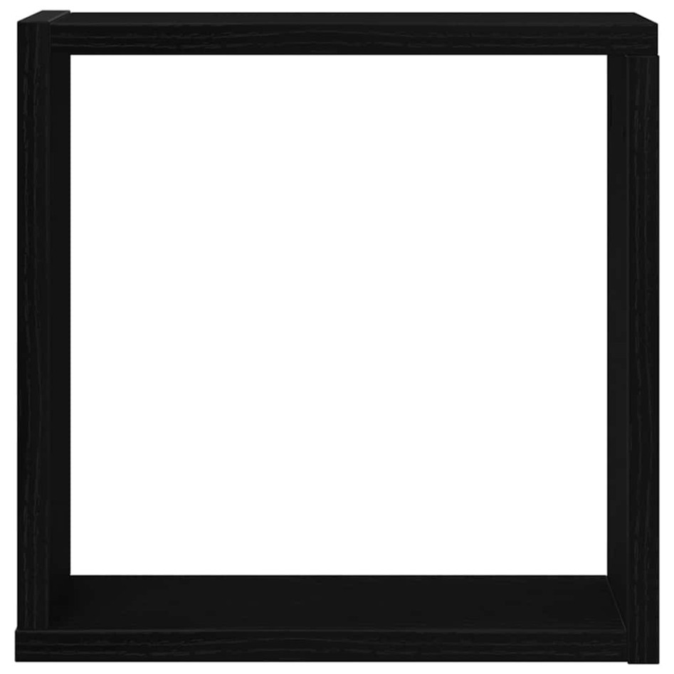 Estantes cúbicos de pared  6 uds roble negro 30x15x30