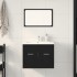 Juego de muebles de baño 2 pzas roble negro Madera