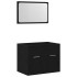 Juego de muebles de baño 2 pzas roble negro Madera