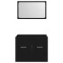 Juego de muebles de baño 2 pzas roble negro Madera