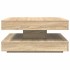 Mesa de centro giratoria 360 grados roble sonoma 70x70x34,5